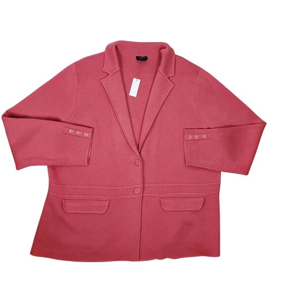 NEW Talbots Pure Merino Wool Sweater Jacket Blazer Womens 2X Plus Button Knit - Picture 6 of 13
